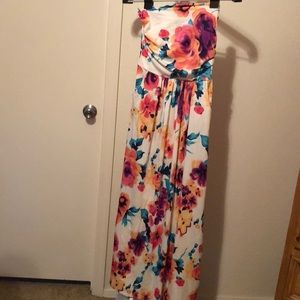 Strapless summer dress.